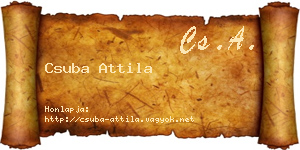 Csuba Attila névjegykártya